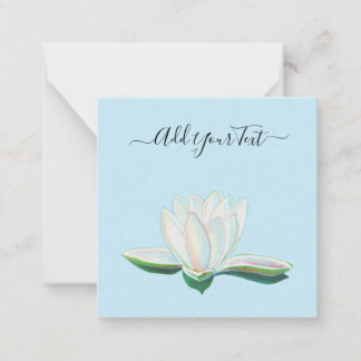 White Lotus Flower Luminous Customisable Card