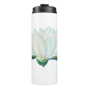 White Lotus Flower showing luminous colors Thermal Tumbler