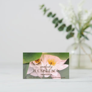 White Lotus flowers, custom, Business Card