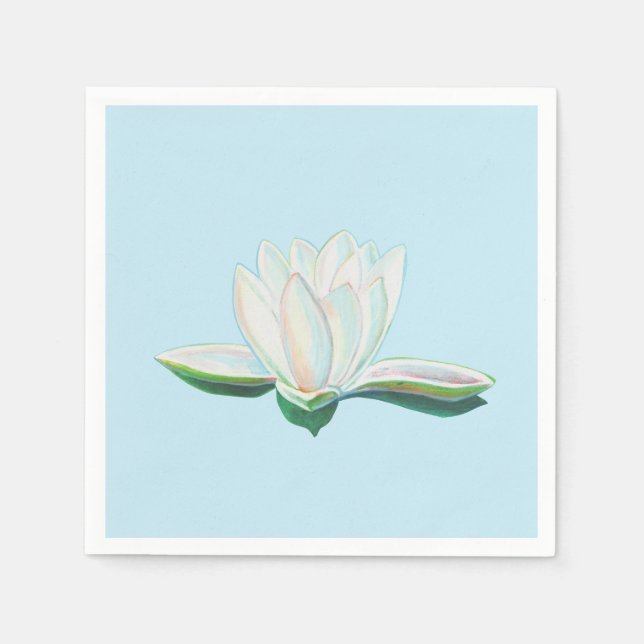White Lotus Illustration   Napkin (Front)