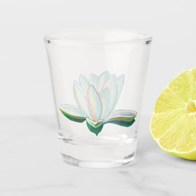 White Lotus Illustration   Shot Glass (Front)