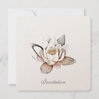 WHITE LOTUS INVITATION CARD