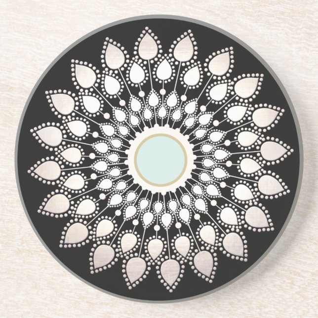 White Lotus Mandala Coaster (Front)