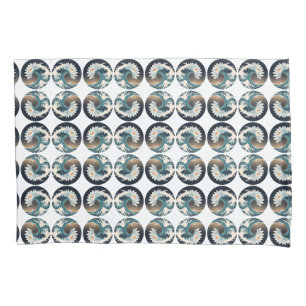 White Lotus & Ocean Wave – Elegance in Motion Pillowcase