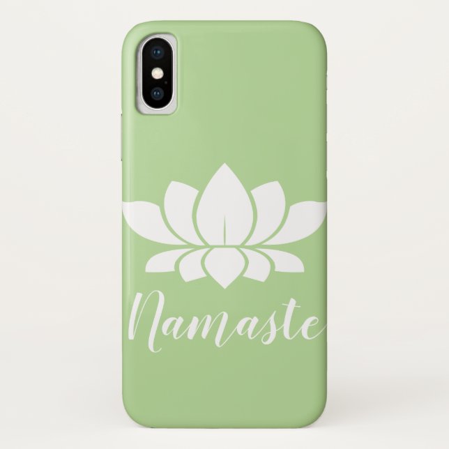 White Lotus Silhouette Namaste Case-Mate iPhone Case (Back)