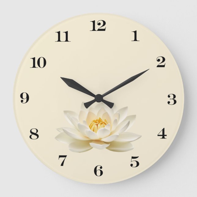 White Lotus Wall Clock  (Front)