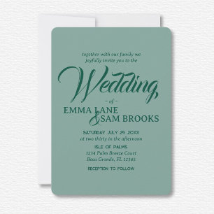 White Lotus Wedding  Invitation