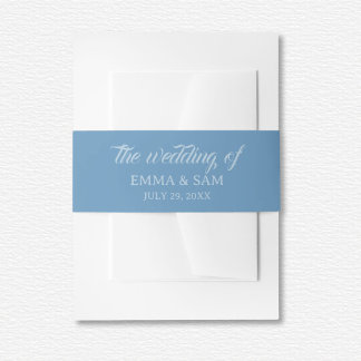 White Lotus Wedding  Invitation Belly Band