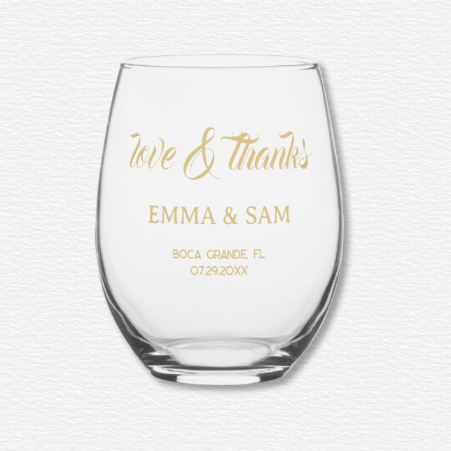 White Lotus Wedding  Stemless Wine Glass (Creator Uploaded)