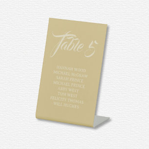 White Lotus Wedding Table Number Pedestal Sign