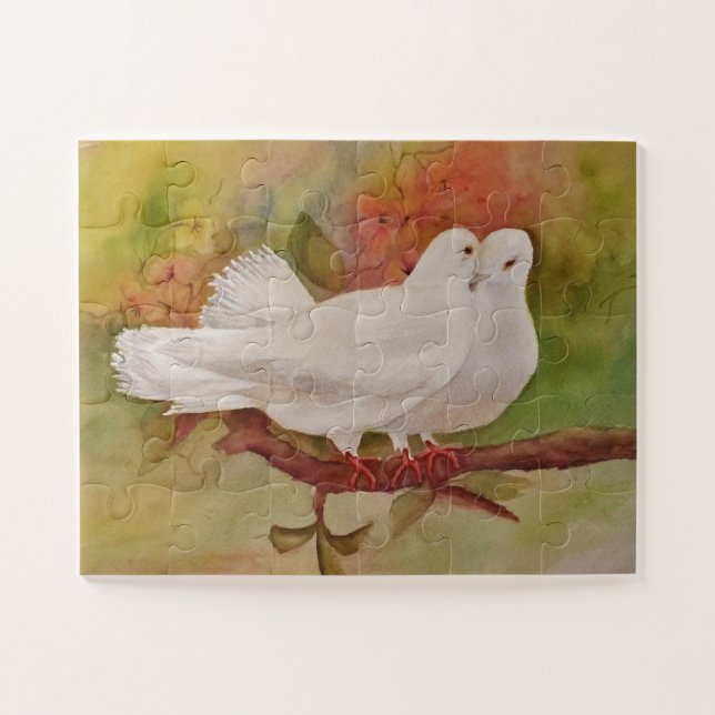 White Love Doves Jigsaw Puzzle (Horizontal)
