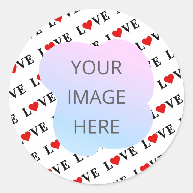 White LOVE Minimalist Classic Round Sticker (Front)