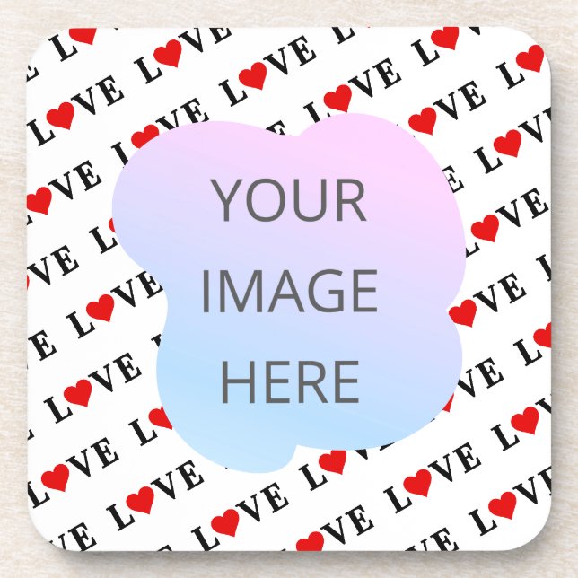 White LOVE Minimalist Coaster (Front)