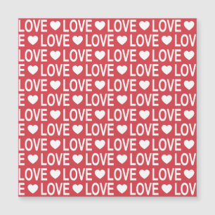 White Love Pattern Magnetic Card