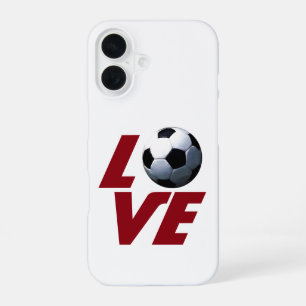 White Love Soccer - Latin European Football iPhone 16 Case