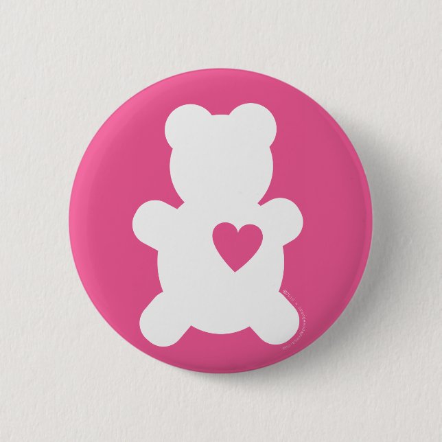 White Love Teddy Button (Front)