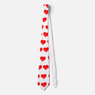 White Love Text With Red Heart Tie