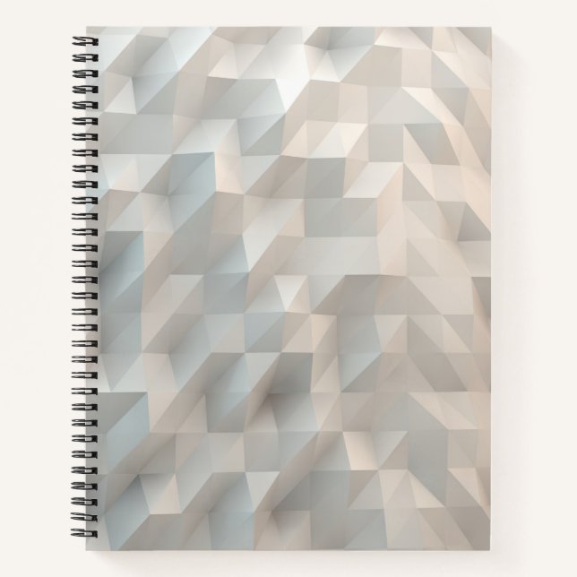 White Low-Poly Bullet Journal / Lined Notebook (Front)