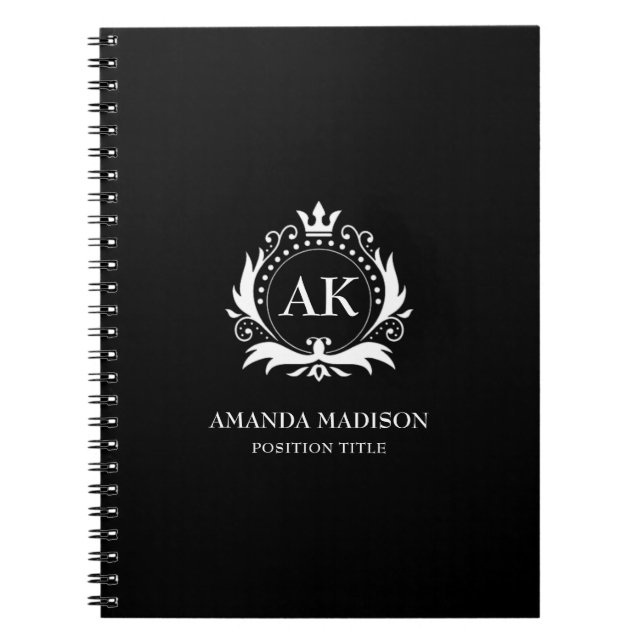 White Luxury Crown Monogram   Notebook (Front)