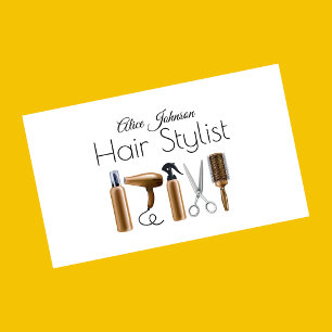 white luxury elegant professional hair salon business card