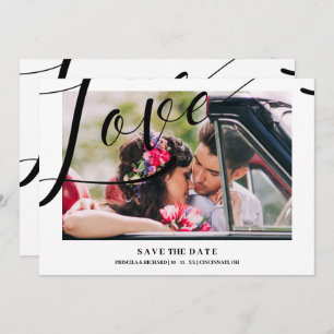 White Luxury Minimalist Love Quote Photo Save The Date