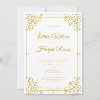 white luxury wedding invitation