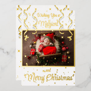 White Magical Photo Merry Christmas Greeting