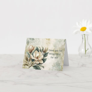 White Magnolia Blossom Thank You For Being There Card