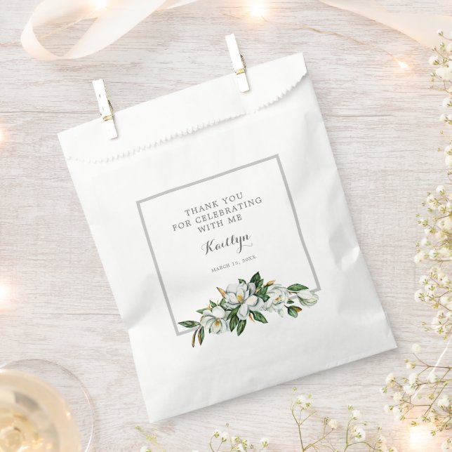 White Magnolia Bridal  Favour Bags (Clipped)