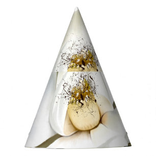 White Magnolia Closeup Green Background Party Hat