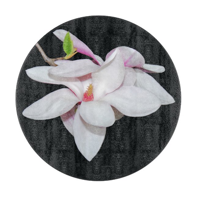 White Magnolia Cutting Board (Front)