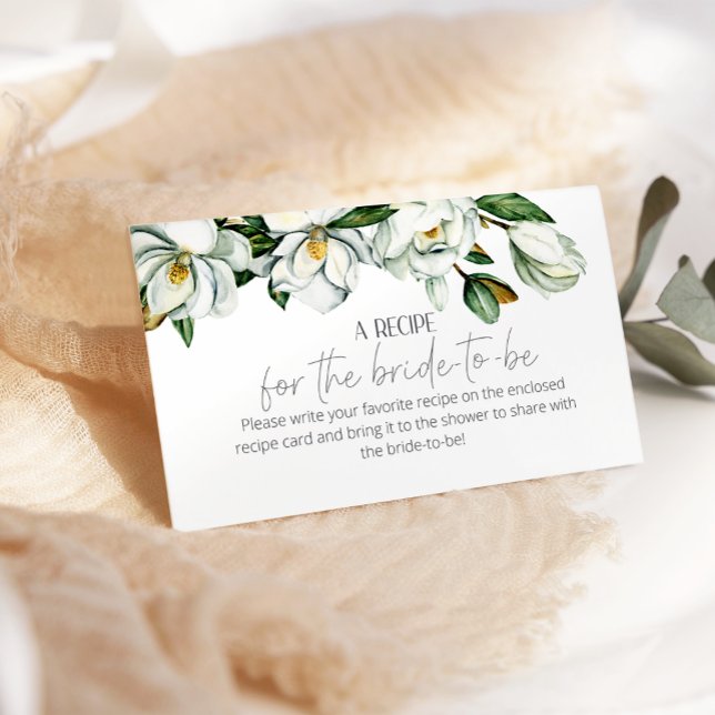 White Magnolia Floral Wedding Enclosure Card (Creator Uploaded)