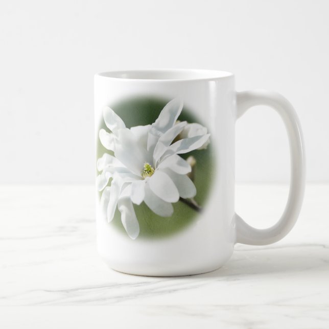 White Magnolia Flower Coffee Mug (Right)