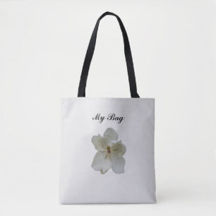 White Magnolia Flower on All Over Print Tote Bag