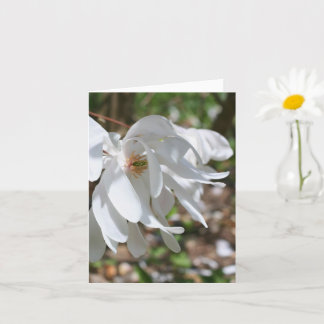 White Magnolia Flower Personalised Note Card