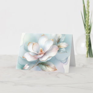 White Magnolia Flower Sympathy Card