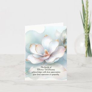 White Magnolia Flower Sympathy Thank You Card