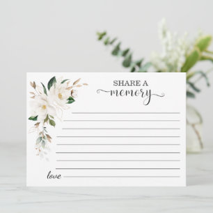 White Magnolia Flowers Share a Memory Attendance  Announcement