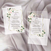 White Magnolia Gold Spanish Baby Shower