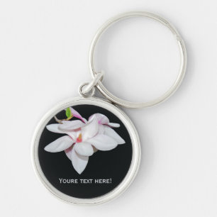 White Magnolia Key Ring