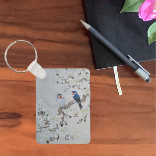 White Magnolia Key Ring