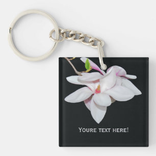 White Magnolia Key Ring