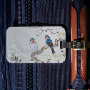 White Magnolia Luggage Tag