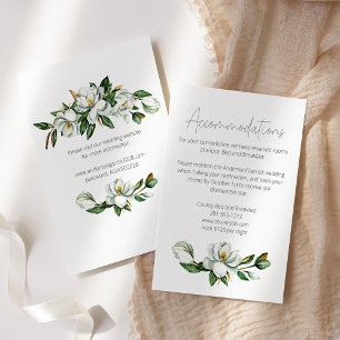 White Magnolia Rustic Floral Wedding Enclosure Card