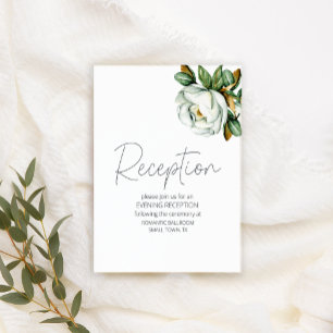 White Magnolia Rustic Floral Wedding Enclosure Card
