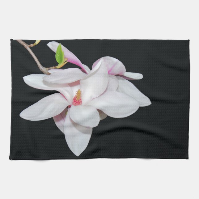 White Magnolia Tea Towel (Horizontal)