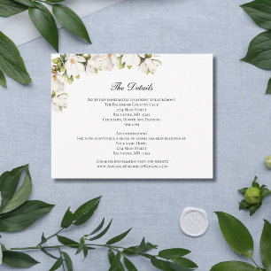 White Magnolia Wedding Details Enclosure card