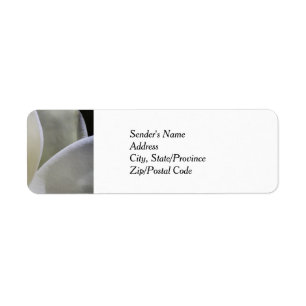 White Magnolia Wedding Return Address Labels