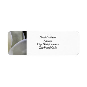 White Magnolia Wedding Return Address Labels