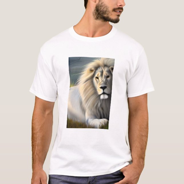 White Majestic Lion Ethereal Art  T-Shirt (Front)